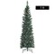 7 Feet Snowy Artificial Pencil Christmas Tree with Pine Cones and X-Shaped Metal Stand